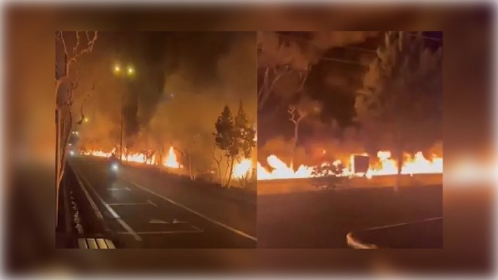 ইরানে তেলের ডিপোতে হামলার পর রাস্তায় ‘আগুনের নদী’